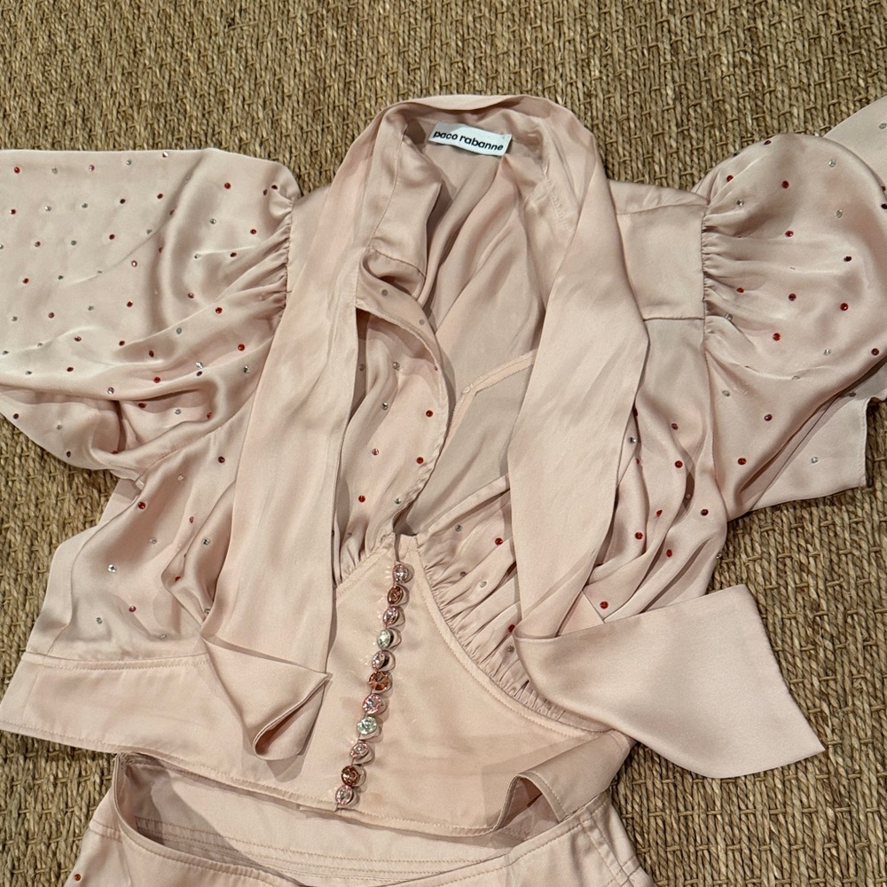 Paco Rabanne Blush Pink Top and skirt set